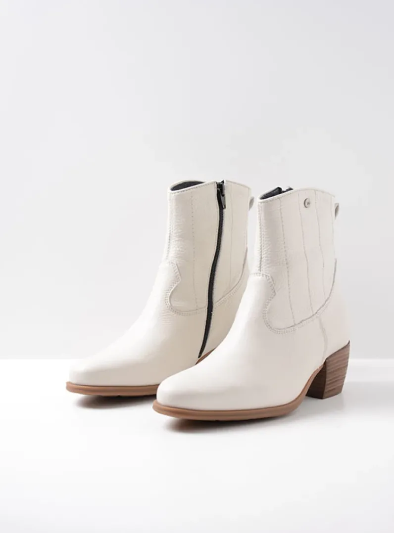 DAMES Wolky Cowboylaarzen|Enkellaarsjes<Lubbock - creme wit leer