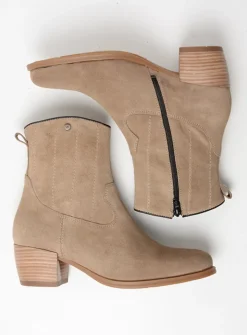 DAMES Wolky Cowboylaarzen|Enkellaarsjes<Lubbock - taupe zomer suede