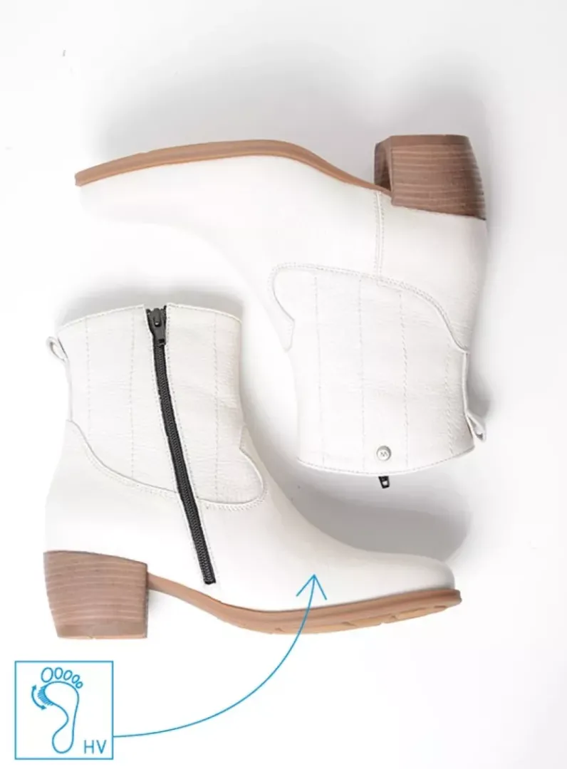 DAMES Wolky Cowboylaarzen|Enkellaarsjes<Lubbock HV - creme wit leer