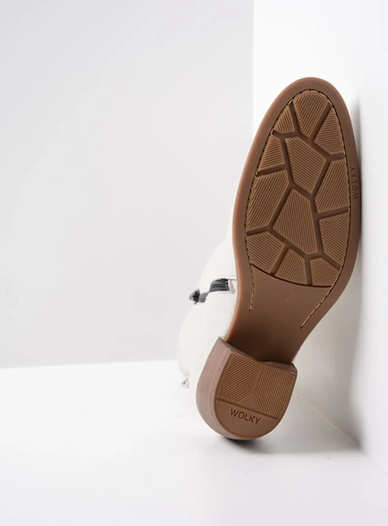 DAMES Wolky Cowboylaarzen|Enkellaarsjes<Lubbock HV - creme wit leer