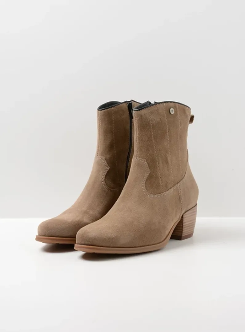DAMES Wolky Cowboylaarzen|Enkellaarsjes<Lubbock HV - taupe zomer suede