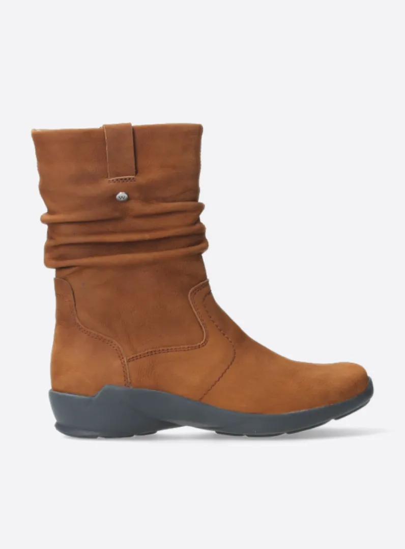DAMES Wolky Halfhoge Laarzen|Herfst/Winter<Luna - cognac nubuck