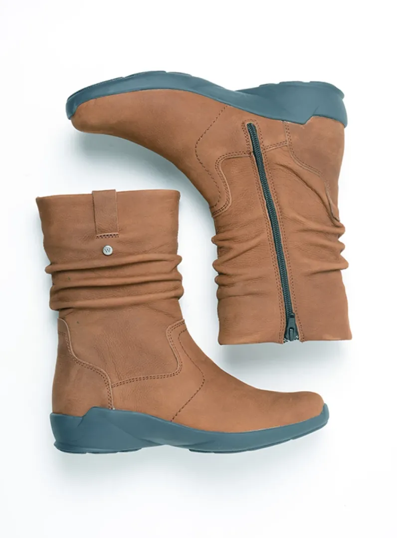 DAMES Wolky Halfhoge Laarzen|Herfst/Winter<Luna - cognac nubuck