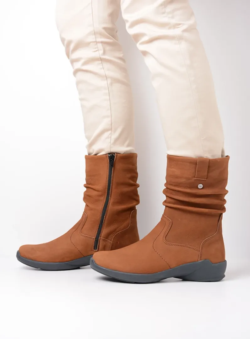 DAMES Wolky Halfhoge Laarzen|Herfst/Winter<Luna - cognac nubuck