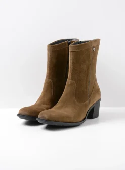 DAMES Wolky Halfhoge Laarzen|Enkellaarsjes<Mallow - donker taupe suede