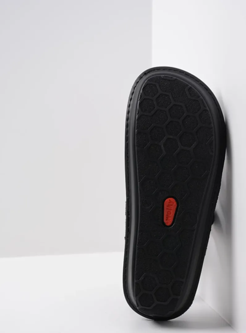 DAMES Wolky Slippers<Martinique - antraciet crocolook lakleer