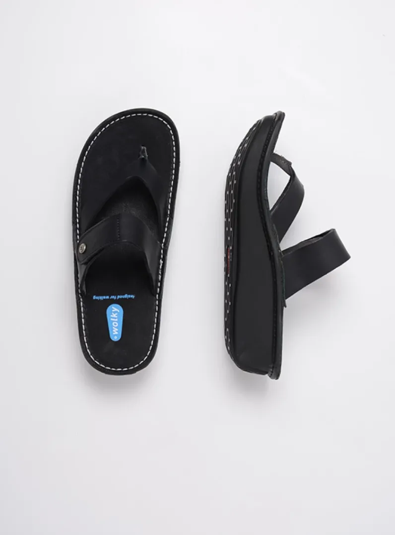 DAMES Wolky Slippers<Martinique - zwart leer