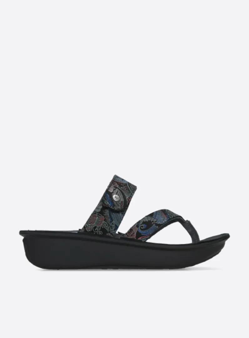 DAMES Wolky Slippers<Martinique - zwart/blauw suede