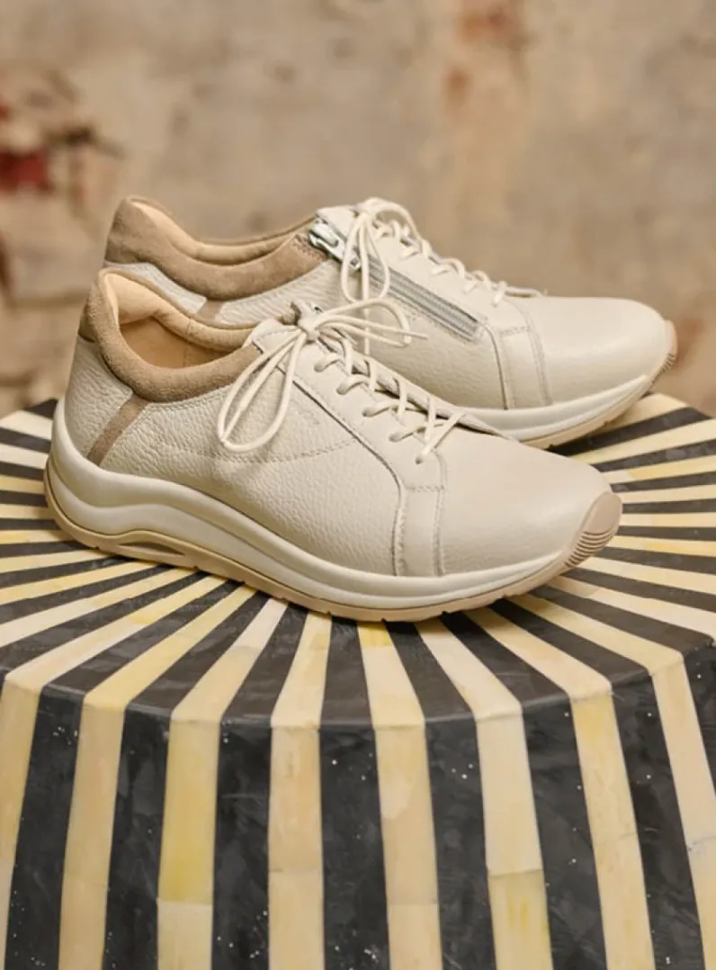 DAMES Wolky Lage Veterschoenen|Wandelschoenen<Milton - gebroken wit/safari nubuck