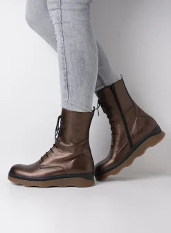 DAMES Wolky Veterlaarzen|Herfst/Winter<Mito - brons leer