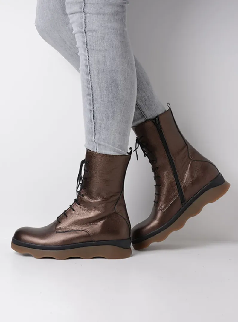 DAMES Wolky Veterlaarzen|Herfst/Winter<Mito - brons leer