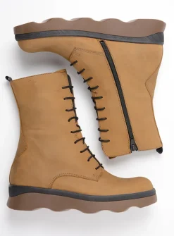 DAMES Wolky Veterlaarzen|Herfst/Winter<Mito - cognac nubuck