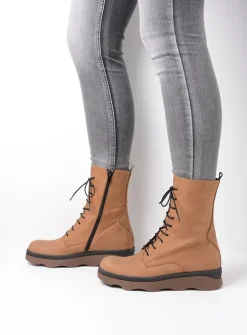 DAMES Wolky Veterlaarzen|Herfst/Winter<Mito - cognac nubuck