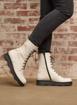 DAMES Wolky Veterlaarzen|Herfst/Winter<Mito - wol wit leer