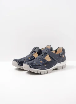 DAMES Wolky Bandschoenen<Move - blauw zomer leer