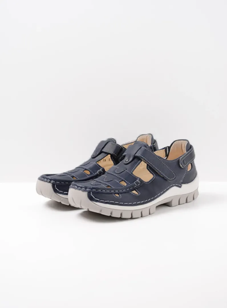 DAMES Wolky Bandschoenen<Move - blauw zomer leer