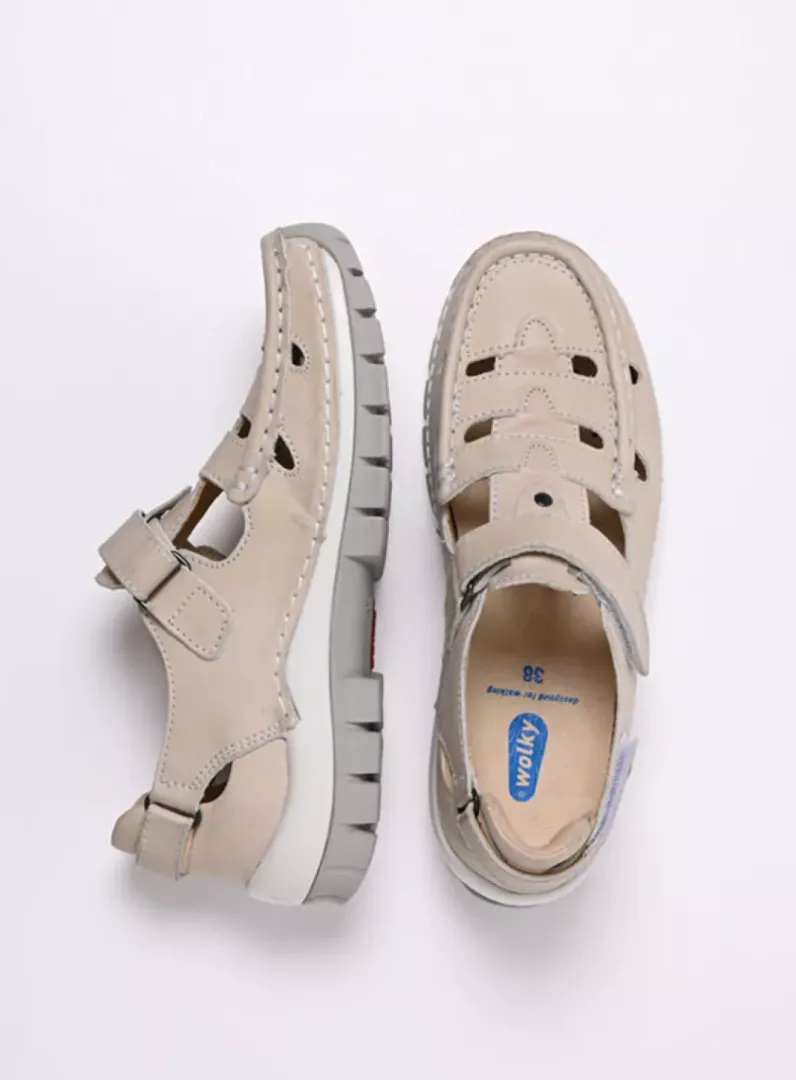 DAMES Wolky Bandschoenen<Move - gebroken wit nubuck