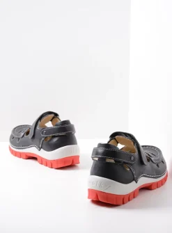 DAMES Wolky Bandschoenen<Move - zwart zomer leer