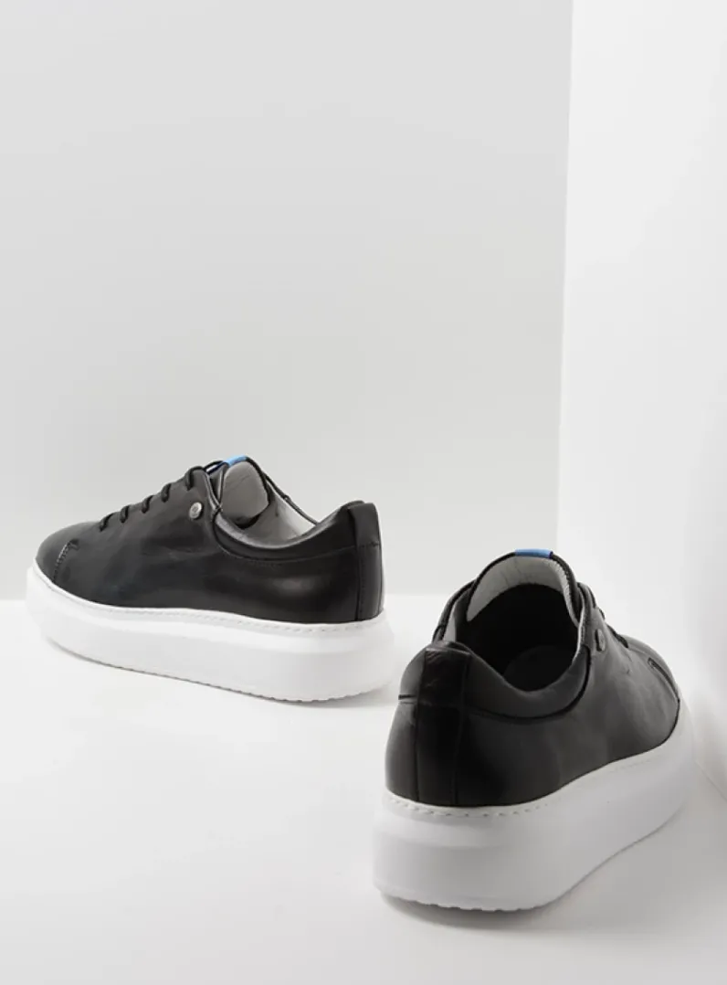 DAMES Wolky Lage Veterschoenen|Sneakers<Move it - zwart leer