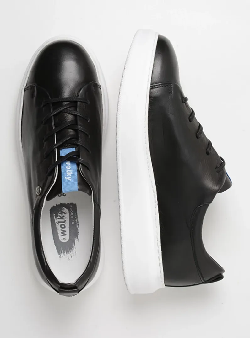 DAMES Wolky Lage Veterschoenen|Sneakers<Move it - zwart leer