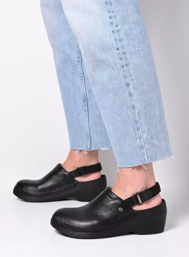 DAMES Wolky Klompen<Multi Strap Clog - zwart leer