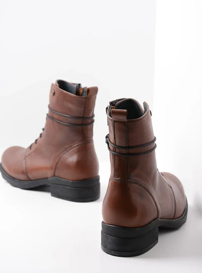 DAMES Wolky Herfst/Winter|Biker Boots<Murray HV - cognac leer