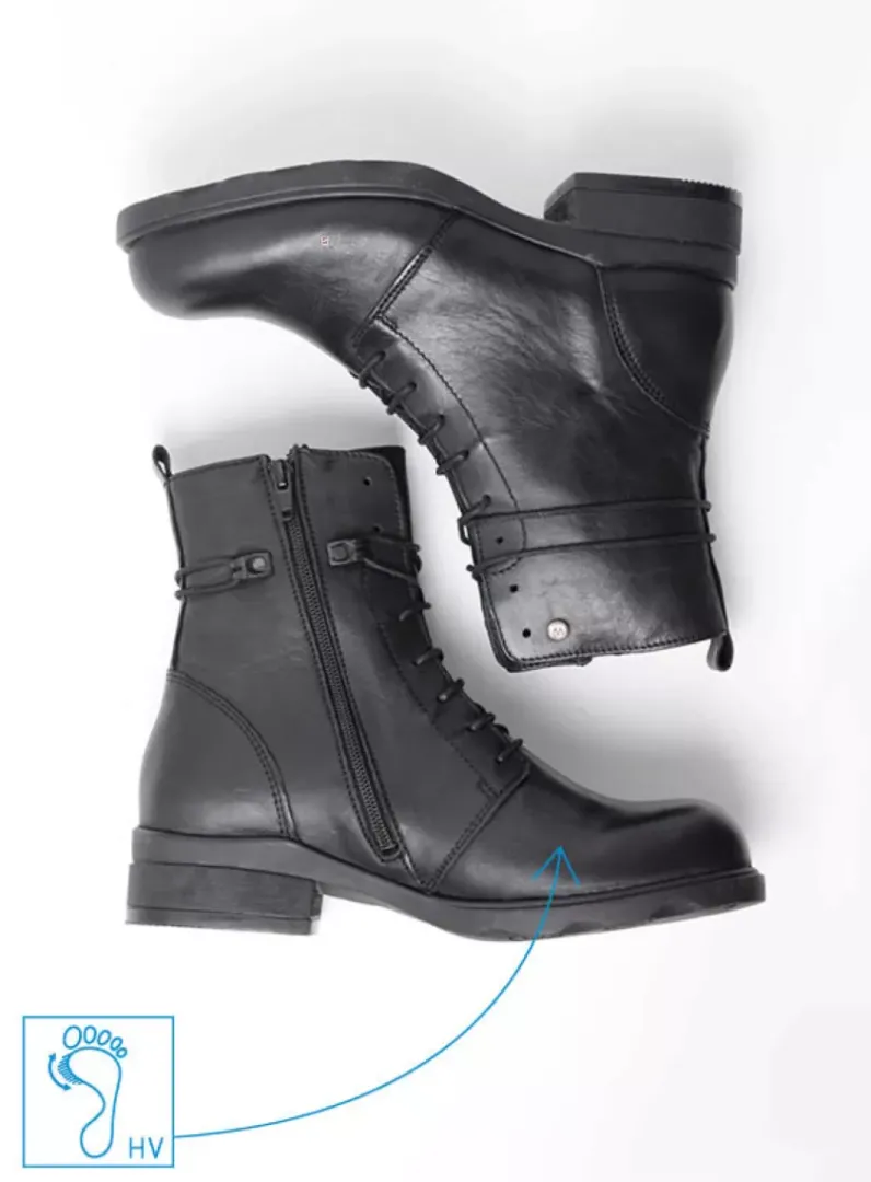 DAMES Wolky Herfst/Winter|Biker Boots<Murray HV - zwart leer
