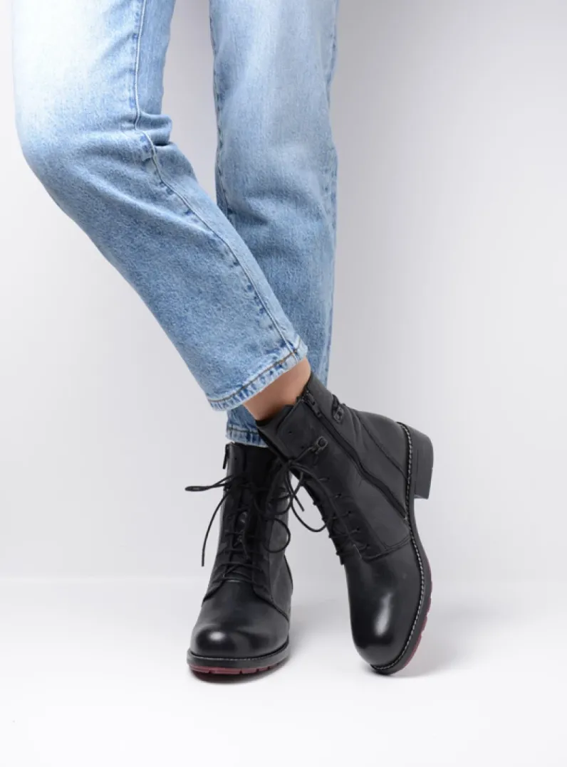 DAMES Wolky Veterlaarzen|Herfst/Winter<Murray XW - zwart leer