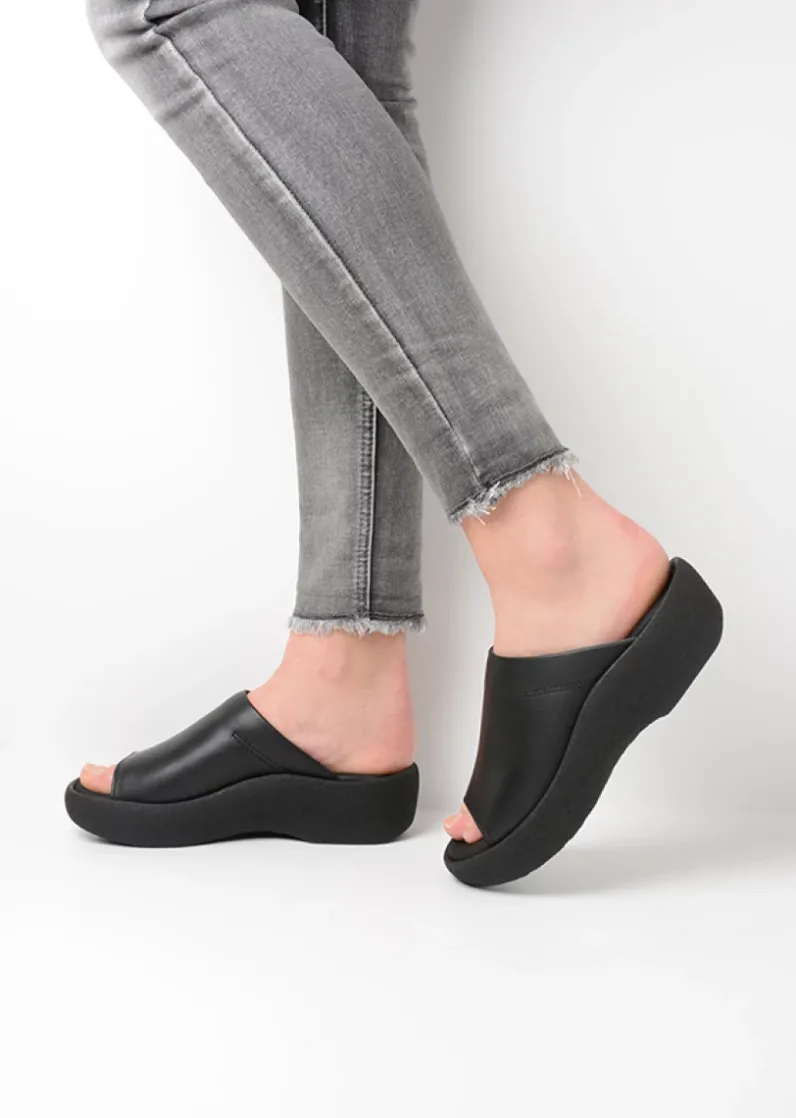 DAMES Wolky Slippers<Nassau - zwart leer