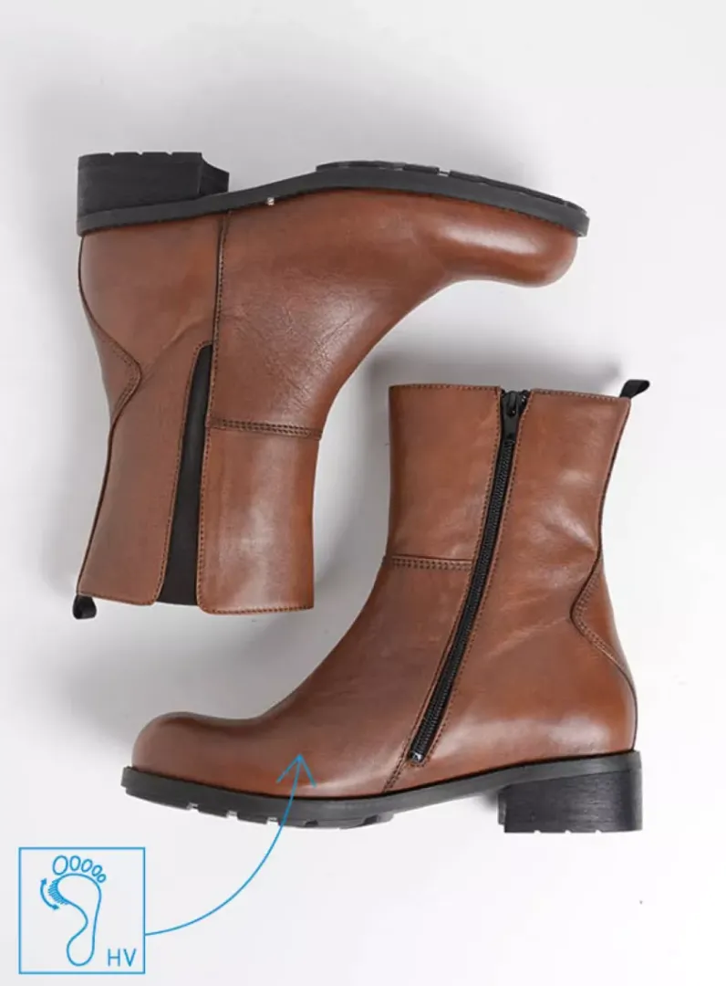 DAMES Wolky Halfhoge Laarzen|Herfst/Winter<Neola HV - 20430 cognac leer