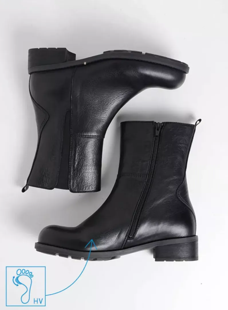DAMES Wolky Halfhoge Laarzen|Herfst/Winter<Neola HV - zwart leer