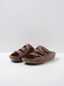 DAMES Wolky Slippers<Nomad - cognac geolied leer