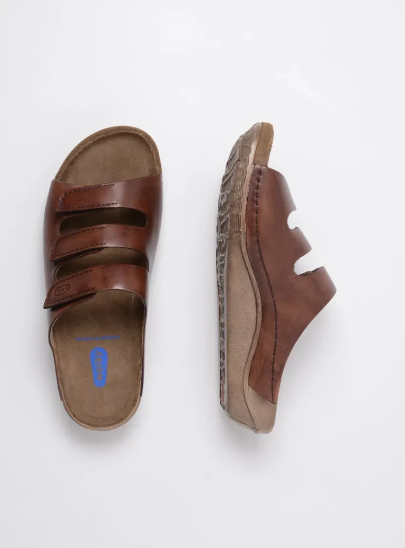 DAMES Wolky Slippers<Nomad - cognac geolied leer