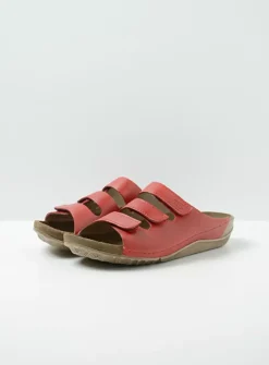 DAMES Wolky Slippers<Nomad - rood geolied leer
