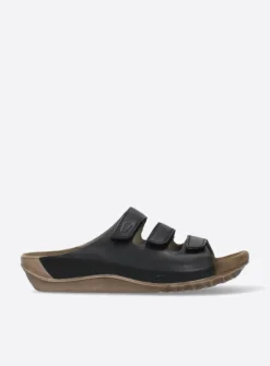 DAMES Wolky Slippers<Nomad - zwart geolied leer