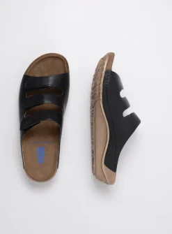DAMES Wolky Slippers<Nomad - zwart geolied leer