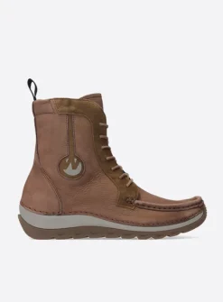 DAMES Wolky Hoge Veterschoenen|Veterlaarzen<Ocean - donker taupe nubuck