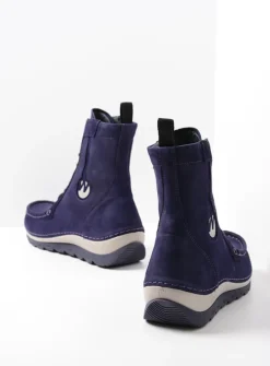DAMES Wolky Hoge Veterschoenen|Veterlaarzen<Ocean - paars nubuck