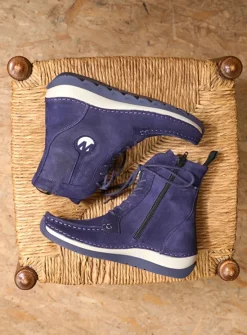 DAMES Wolky Hoge Veterschoenen|Veterlaarzen<Ocean - paars nubuck