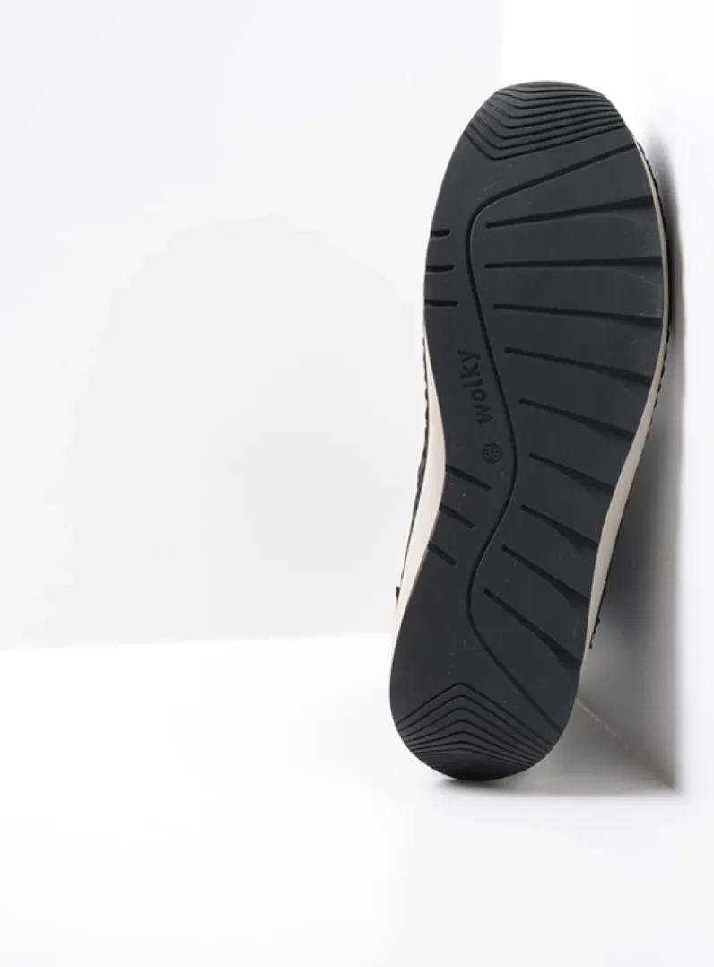 DAMES Wolky Hoge Veterschoenen|Veterlaarzen<Ocean - zwart nubuck