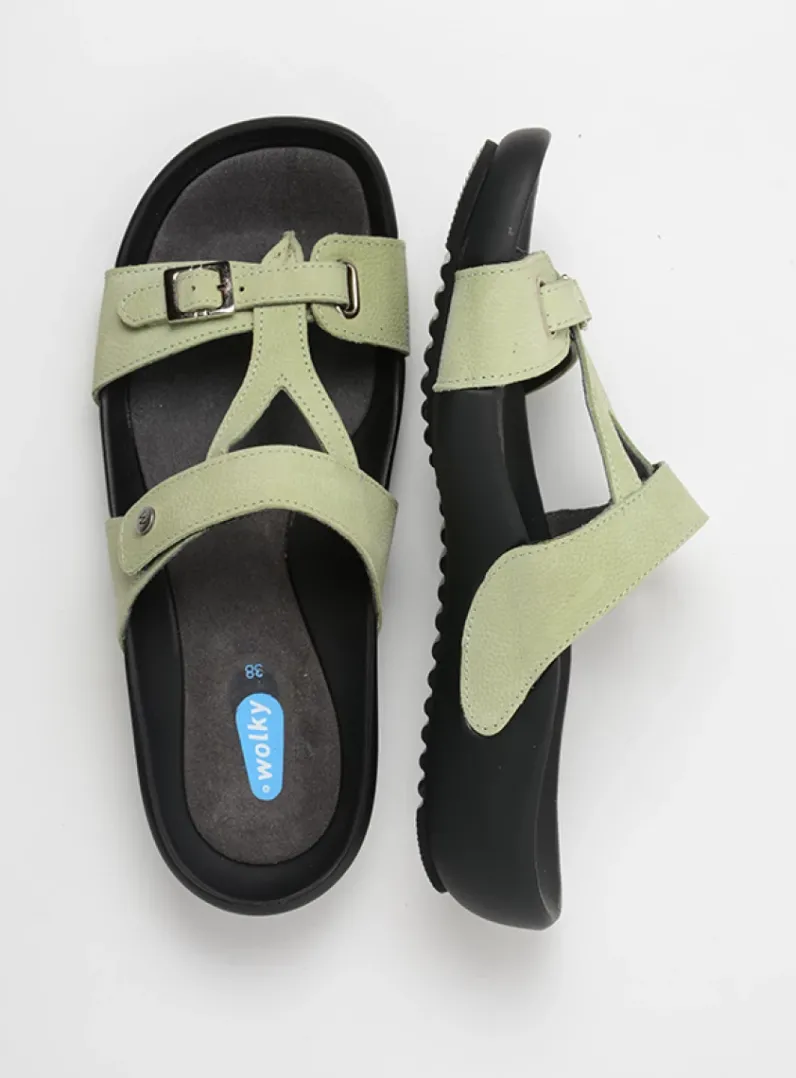 DAMES Wolky Slippers<O'Connor - lichtgroen nubuck