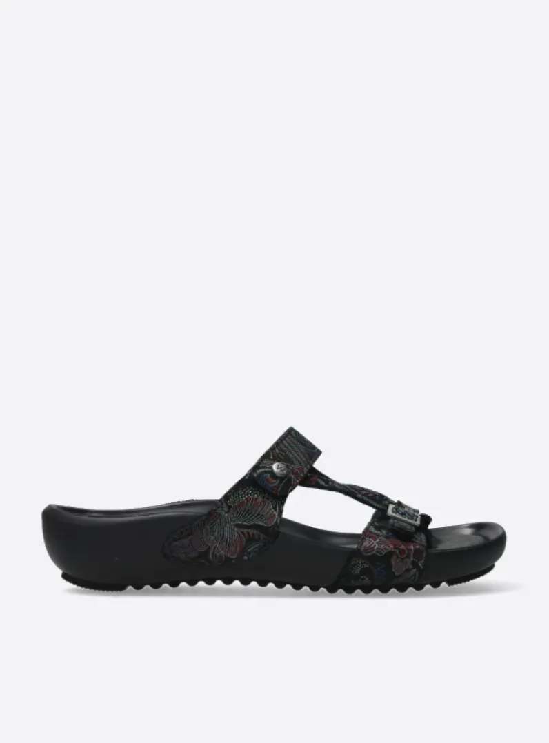 DAMES Wolky Slippers<O'Connor - zwart/blauw suede