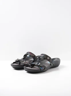 DAMES Wolky Slippers<O'Connor - zwart/blauw suede