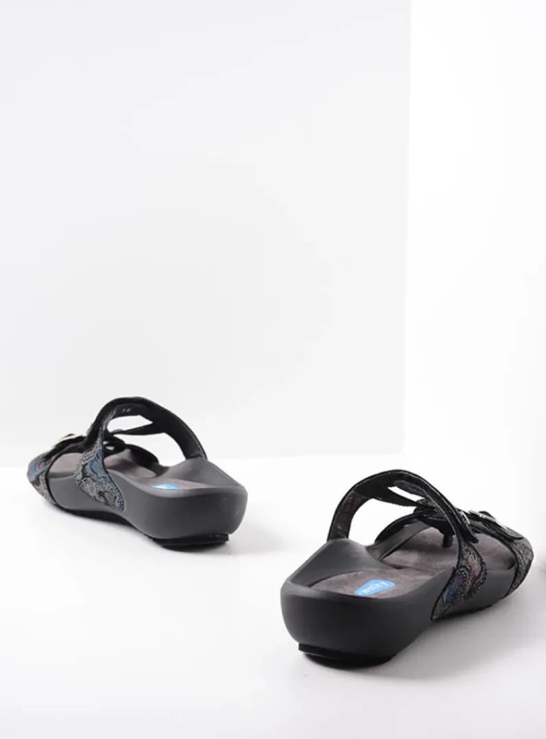 DAMES Wolky Slippers<O'Connor - zwart/blauw suede