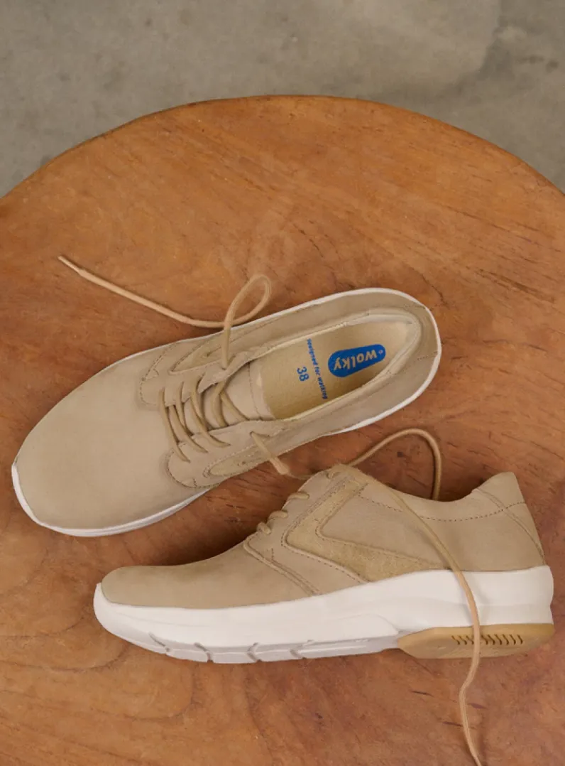 DAMES Wolky Lage Veterschoenen|Wandelschoenen<Omaha HV - beige nubuck