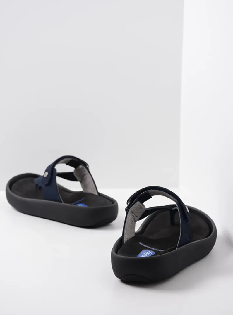 DAMES Wolky Slippers<Peace - blauw nubuck