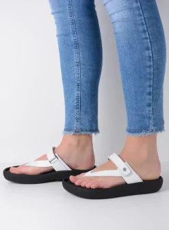 DAMES Wolky Slippers<Peace - wit leer