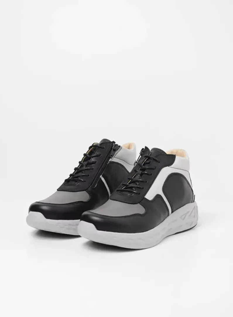 DAMES Wolky Hoge Veterschoenen|Herfst/Winter<Pep S2F - antraciet combi stretch leer