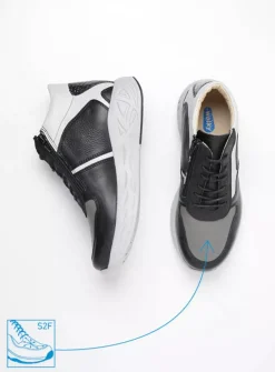 DAMES Wolky Hoge Veterschoenen|Herfst/Winter<Pep S2F - antraciet combi stretch leer