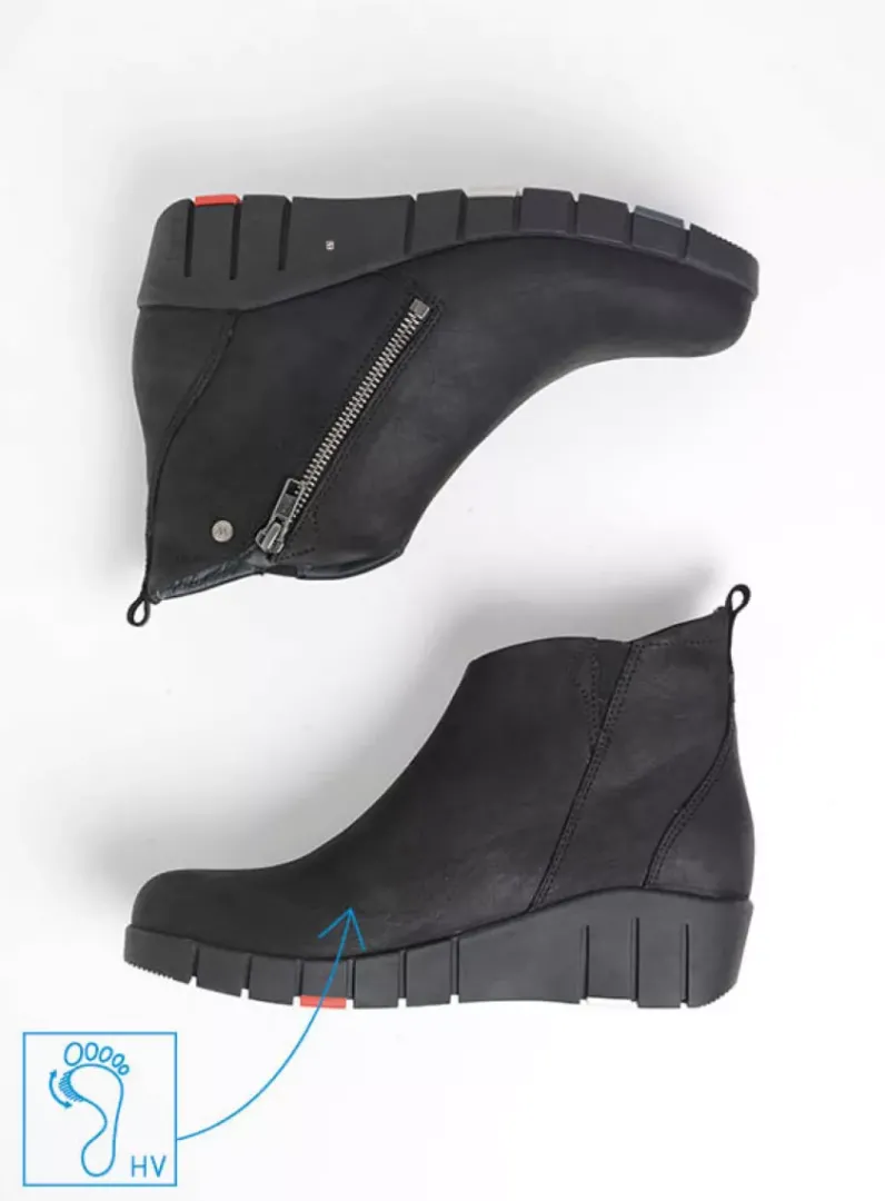 DAMES Wolky Herfst/Winter|Enkellaarsjes<Phoenix HV - zwart nubuck